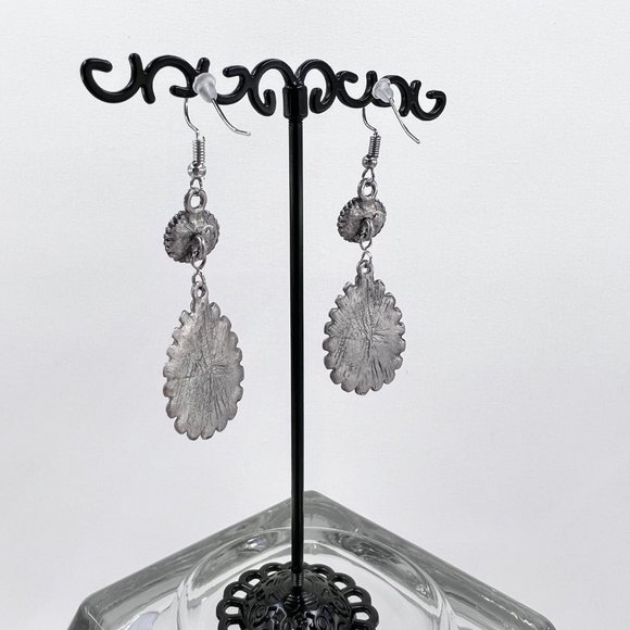 New / Hand Crafted - Southwestern Vibes Turquoise & Dark Red Dangle Earrings - Picture 4 of 6